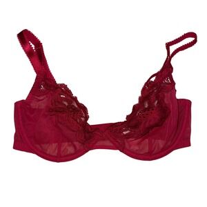 Myla London Red Lace Mesh‎ Underwire Bra 32DD